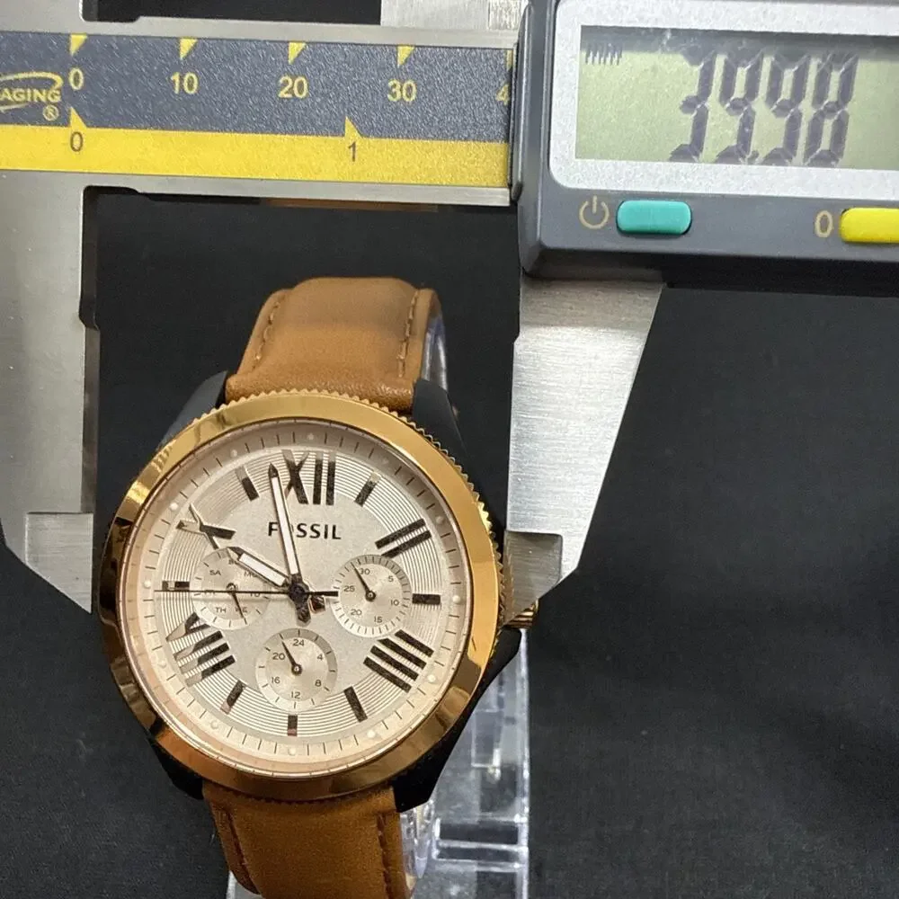 Fossil Cecile AM4624 Women's Wristwatch New Brown Leather Band New Battery (Z1)